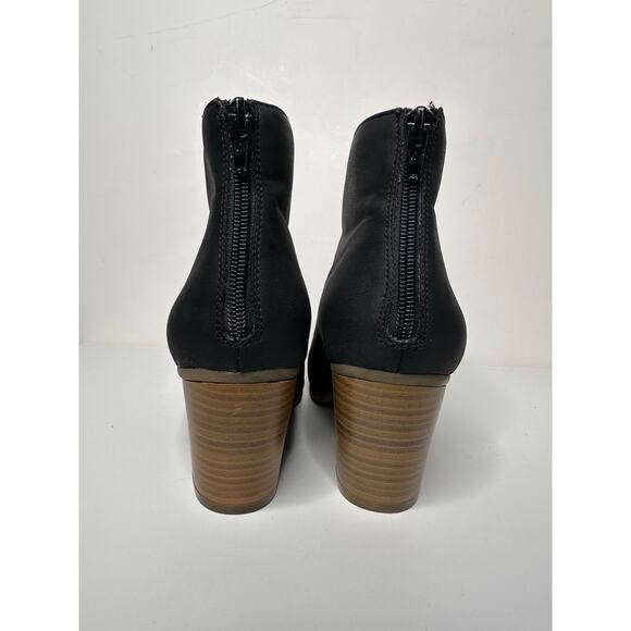 Aerosoles A2 Gravity Heelrest Booties Ankle Boots Black Vegan Leather Comfort 9 - Picture 4 of 7